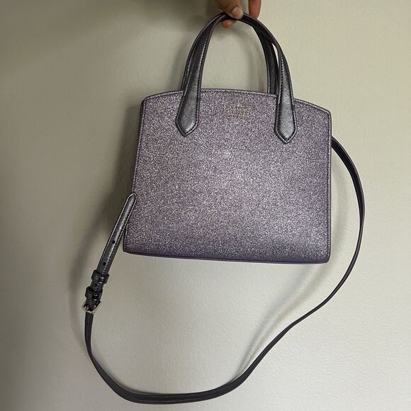 Kate Spade Lilac Frost Tinsel Glitter Fabric Satchel Crossbody Bag K9337 - Picture 6 of 6